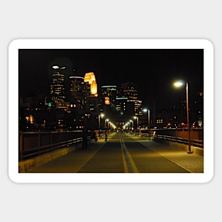 Minneapolis bridge at night Sticker